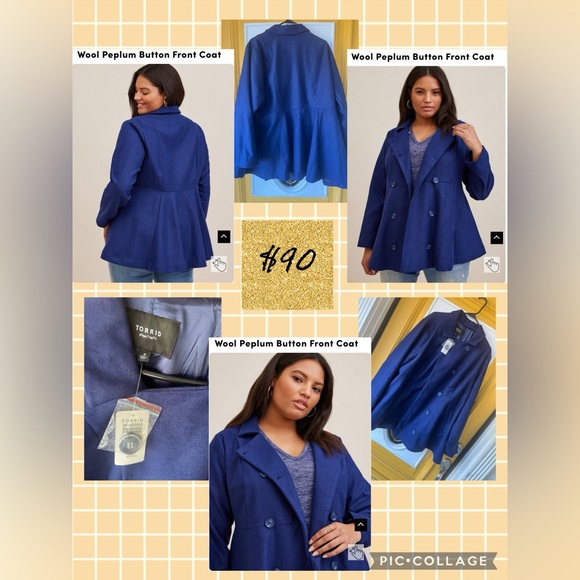 Vivid royal blue peacoat torrid - Picture 1 of 1